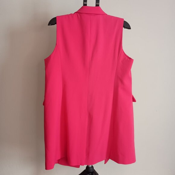 Joie Women’s Hot Pink Open Front Vest with Gold Buttons Size L NWT - Picture 13 of 14